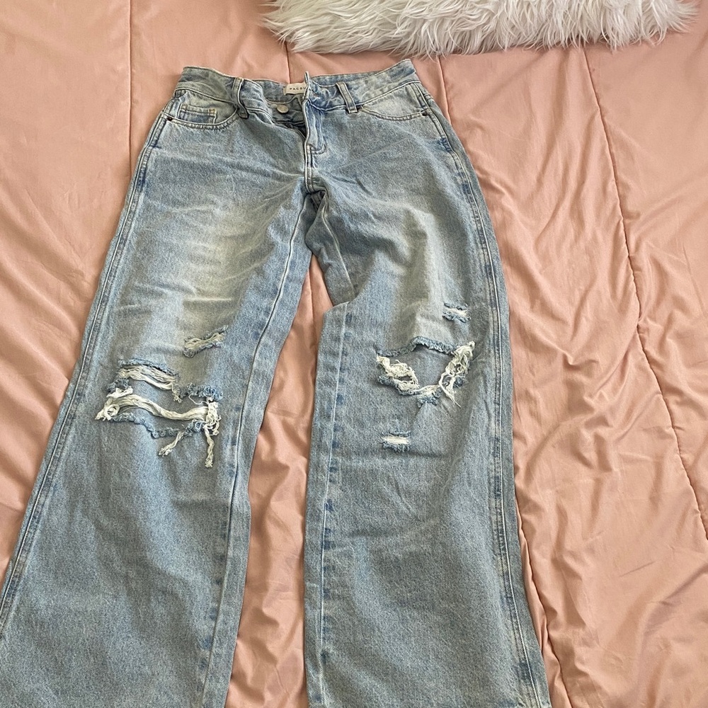 PacSun Light Blue Distressed Flare Jeans